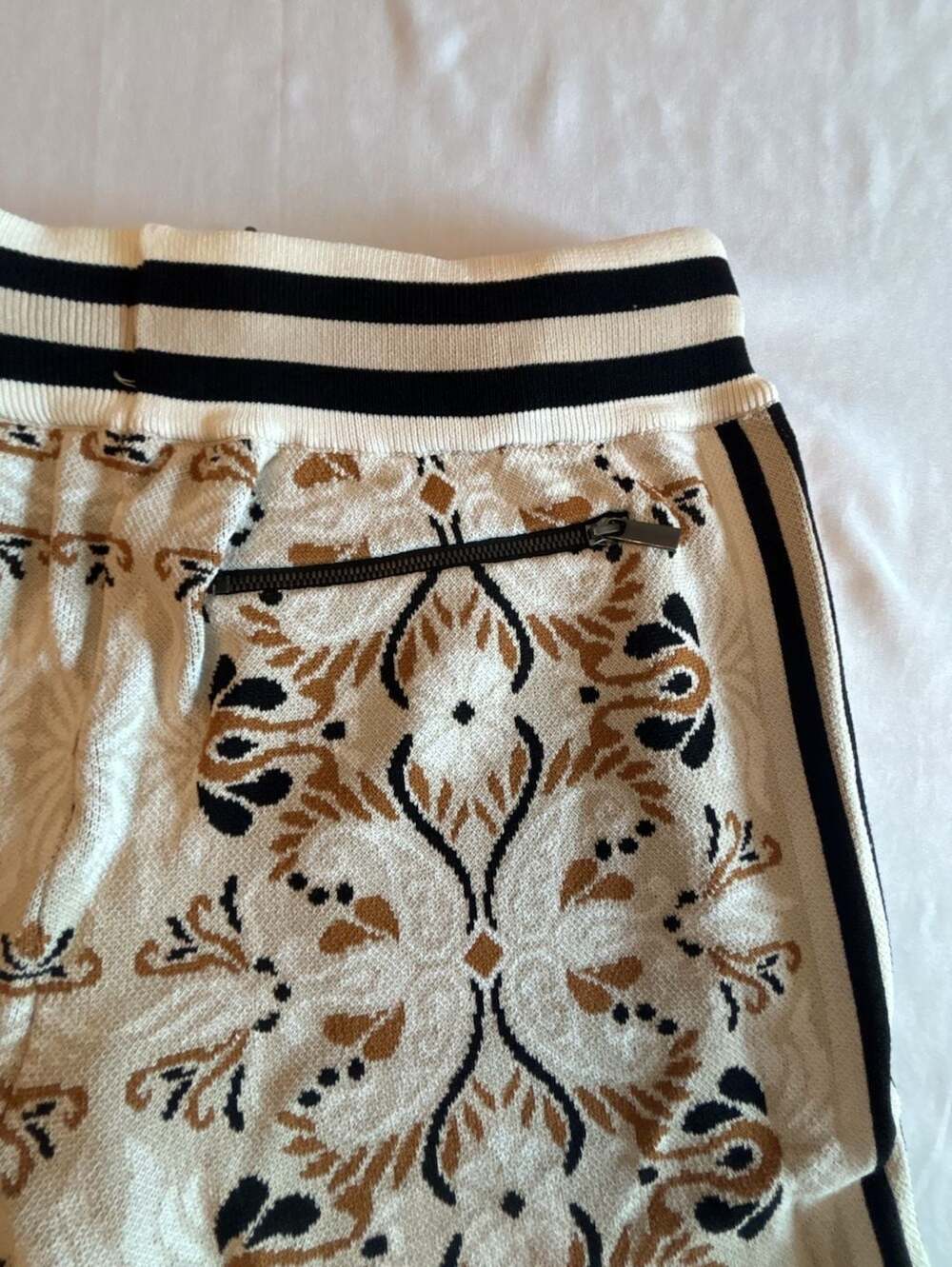 Murano Mens Knit Floral Pattern Drawstring Shorts Size M - Picture 5 of 5